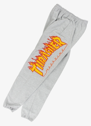 Thrasher Flame Sweatpants Grey - Child Beanie Hat Thrasher Magazine Skull Cap #5862842