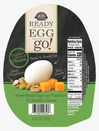 Hard-boiled Egg With Pistachios & Cheddar Cheese - Crystal Farms Ready Egg Go, With Cashews #5863014
