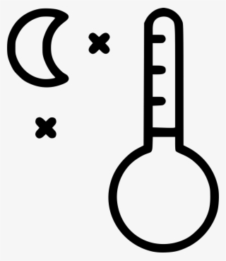Cold Night Moon Svg Png Icon Free - Thermometer Clipart Black And White #5863241