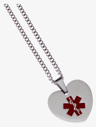Stainless Steel Medical Necklace - Mediband Dog Tag Stainless Steel #5869006