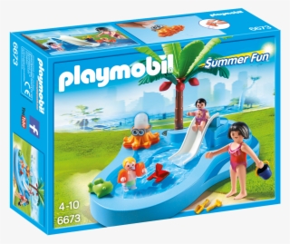 Piscina Para Niños Con Bebé - Playmobil 6673 Baby Pool With Slide Building Kit #5881181