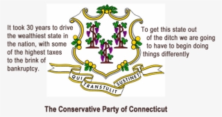 Abstract Word Cloud For Party Platform With Related - Coa Of Connecticut Shower Curtain #5881428