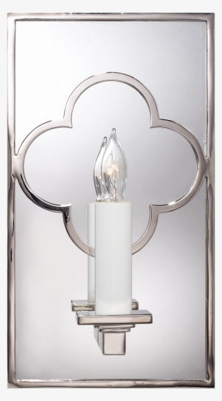 Suzanne Kasler - Quatrefoil Mirrored Sconce - Nickel - Visual Comfort #5882597