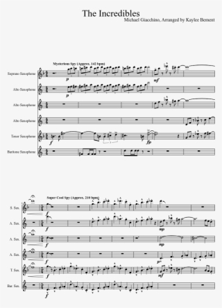 Print - Incredibles Saxophone Sheet Music #5883375