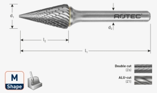 Carbide Burr, Cone, Shape M #5883426