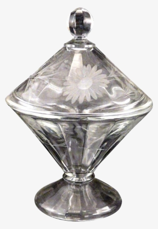 Vintage 1920's Art Deco Aster Etch Depression Glass - Art #5884328