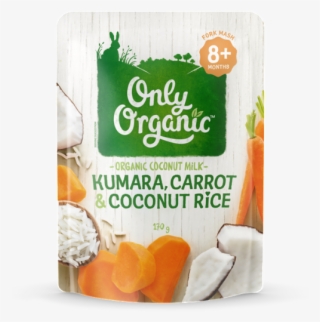 Only Organic Kindy Kumara, Carrot & Coconut Rice - Only Organic Creamy Rice Pudding Pouch 120g #5886308