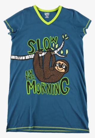V-neck Nightshirt Image - Sloth Sleepshirt - L/xl #5887202