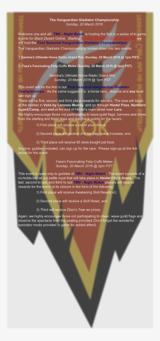 First Seasonal Vanguardian Gladiator Championship - Poster #5892447