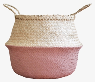 Antique Pink Basket - Benzara Attractive Styled Classy Seagrass Basket #5897366