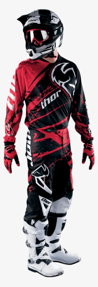 Thor Phase Splatter Red - Red Dirt Bike Outfit #590043