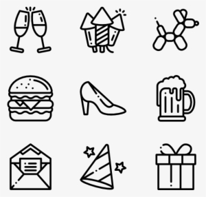 Party And Celebration - Hand Drawn Icons Png #590139