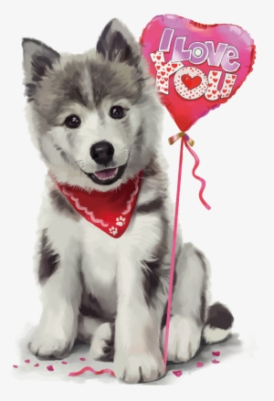 Husky Png Free Image - Husky Puppy With Heart #590464