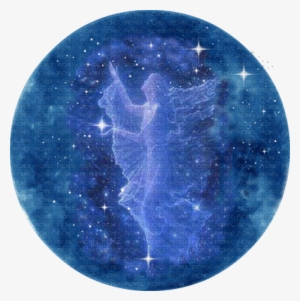 Angel Standing Blue Moon Night Sky - Spirit Guides #590913