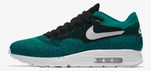 Black And Teal Nike Air Max - Nike Air Max 1 Ultra Flyknit Id Men's Shoe #590937