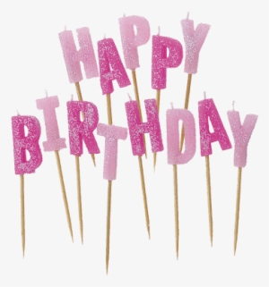 Pink Happy Birthday Candles #591034
