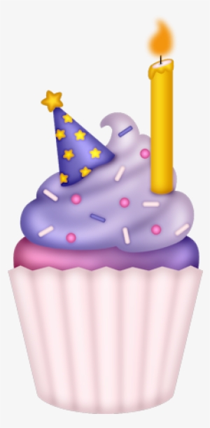 Purple Clipart Birthday Cupcake - Cupcakes Dibujos Png #591580
