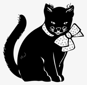 Black Cat With Bow Svg Clip Arts 600 X 589 Px #591871