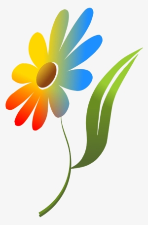 Free Simple Flower Clip Art Fb81dw Clipart - Rainbow Flower Baseball Cap #592166