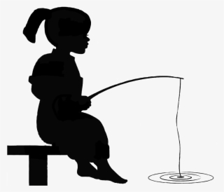 Girl Fishing Silhouette - Little Boy Fishing #594201