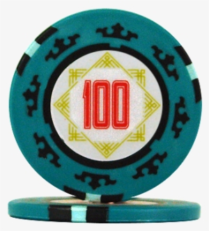 Carta Mundi 100 Poker Chips - Three Colour Crown Poker Chips - Teal 100 (roll Of #595063
