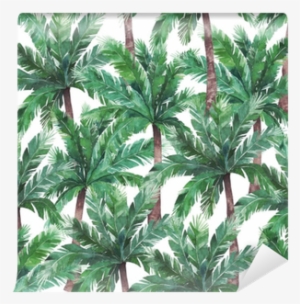 Watercolor Exotic Seamless Pattern, Green Tropical - Watercolor Botanical Summer Leaves #595559