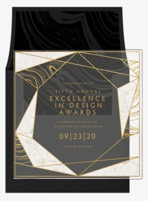 Modern Geo Save The Date In Gold - Poster #596764