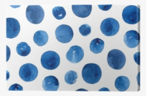 Watercolor Blue Polka Dots - Watercolor Painting #597510