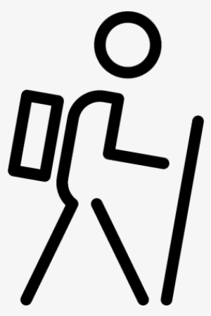 Hiker Vector - Stick Figure With A Backpack #597535
