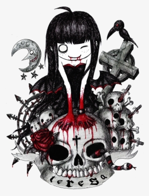 Vector Transparent Library Alice Drawing Creepy - Emo Dibujos #597746