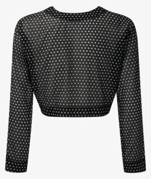 Black Polka Dot Cotton Tie Blouse - Polka Dot #597768