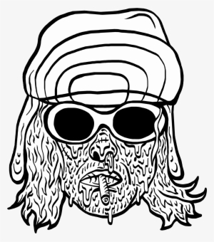 Black Label Cobain - Kurt Cobain Style Line Art #598473
