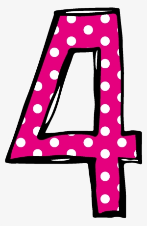 Polka Dot Number 2 Birthday Clipart - Number 4 Clipart #598668