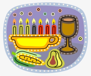 Clip Black And White Stock Kinara Candle With Pear - Kinara #599709