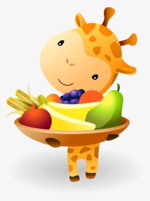 Kwanzaa Baby Giraffe Holding A Mazao - Fruit #599765