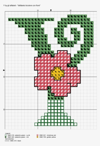 Two-tone Alphabet With Flower Cross Stitch Patterns - Cross-stitch #5901904
