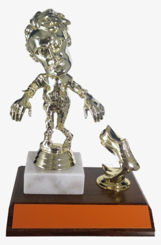 Walking Zombie Halloween Trophy With Foot On Flat Marble - Zombie Trophy #5905812