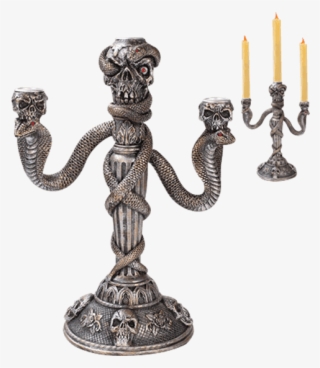 Snake And Skull Candelabra - Medieval Fantasy Candle Holder #5905923