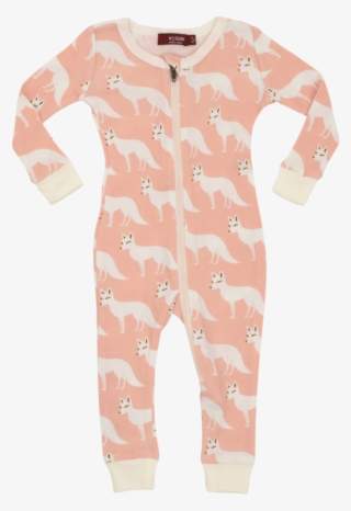 Pink Fox Zipper Pajama - Pajamas #5908142