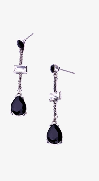Dripping Black Gems With Diamond Earrings #5908858