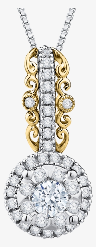 14k Two-tone Gold 3/8 Ct Diamond Lecirque Fashion Pendant - Locket #5909324