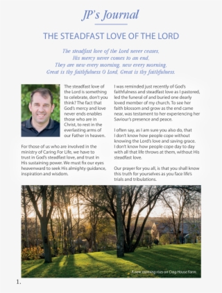 Jp S Journal The Steadfast Love Of The Lord The Steadfast - Grass #5909711