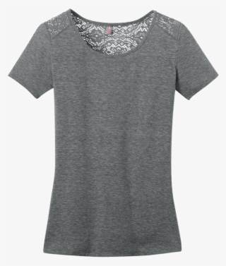 District Dm441 Ladies Tri-blend Lace Tee #5909759