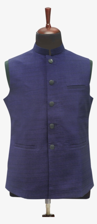 Classic Blue Waistcoat - Jacket Kurta Png #5912123