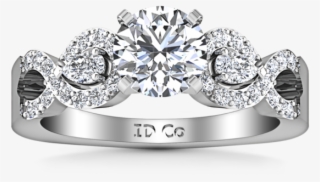 Pave Engagement Ring Chloe 14k White Gold - Round Diamond Pave Engagement Ring Chloe 14k White #5912667