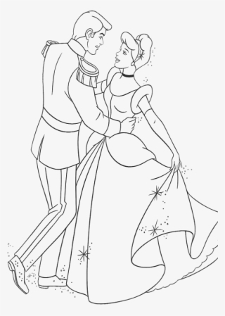 Cinderella Dancing With Prince Charming Coloring Pages - Cinderella And Prince Charming Drawing #5918561