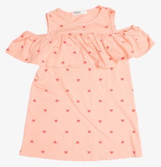 Heart Print Ruffled Dress #5918736