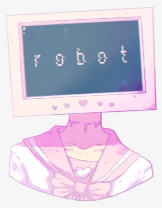 Find Images And Videos About Cute, Pink And Art On - Aesthetic Anime Tv Head #5918964