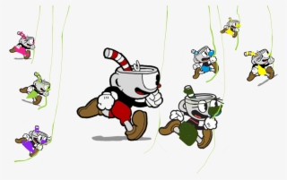 Cups And Mugs Swinging Vines - Cuphead Running Unisex T-shirts #5922330