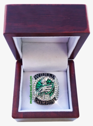 Eagles Logo Cherry Wood Ring Box - Black Ring Box #5923360